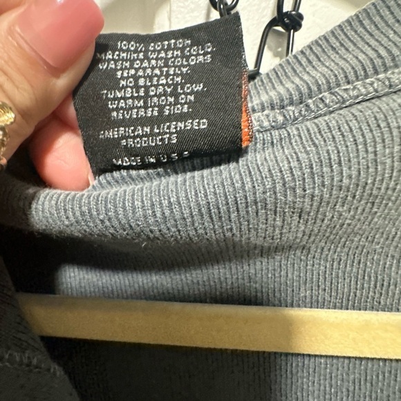 Women's Vintage 90's Harley Davidson Motorcycles Black Henley T Shirt Tee Sz L - Picture 5 of 5